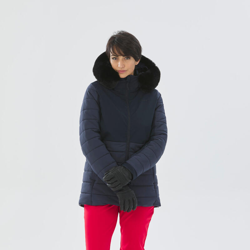 Kadın Kayak/Snowboard Montu - Lacivert - 100 Warm