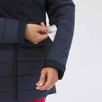 Women’s Mid-Length Warm Ski Jacket 100 - Navy