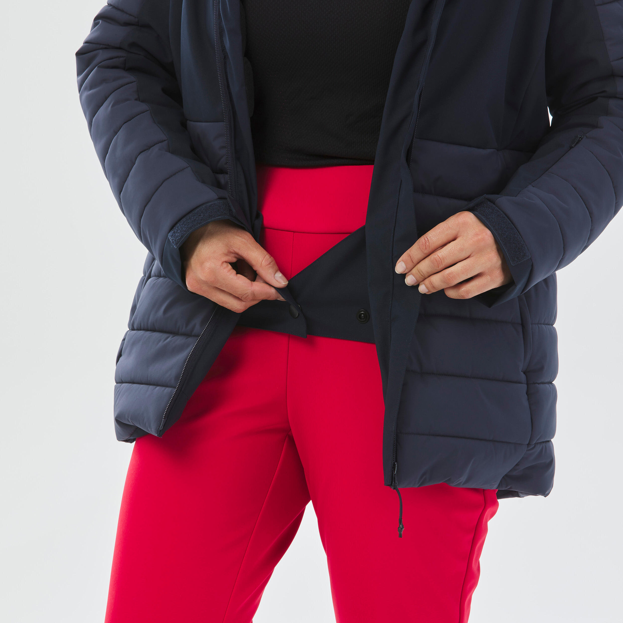 Women’s Mid-Length Warm Ski Jacket 100 - Navy Blue 9/12