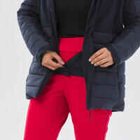Women’s Mid-Length Warm Ski Jacket 100 - Navy