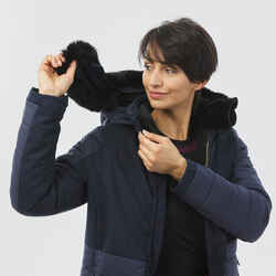 Women’s Mid-Length Warm Ski Jacket 100 - Navy Blue