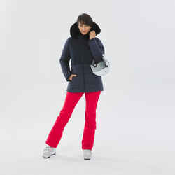 Women’s Mid-Length Warm Ski Jacket 100 - Navy Blue