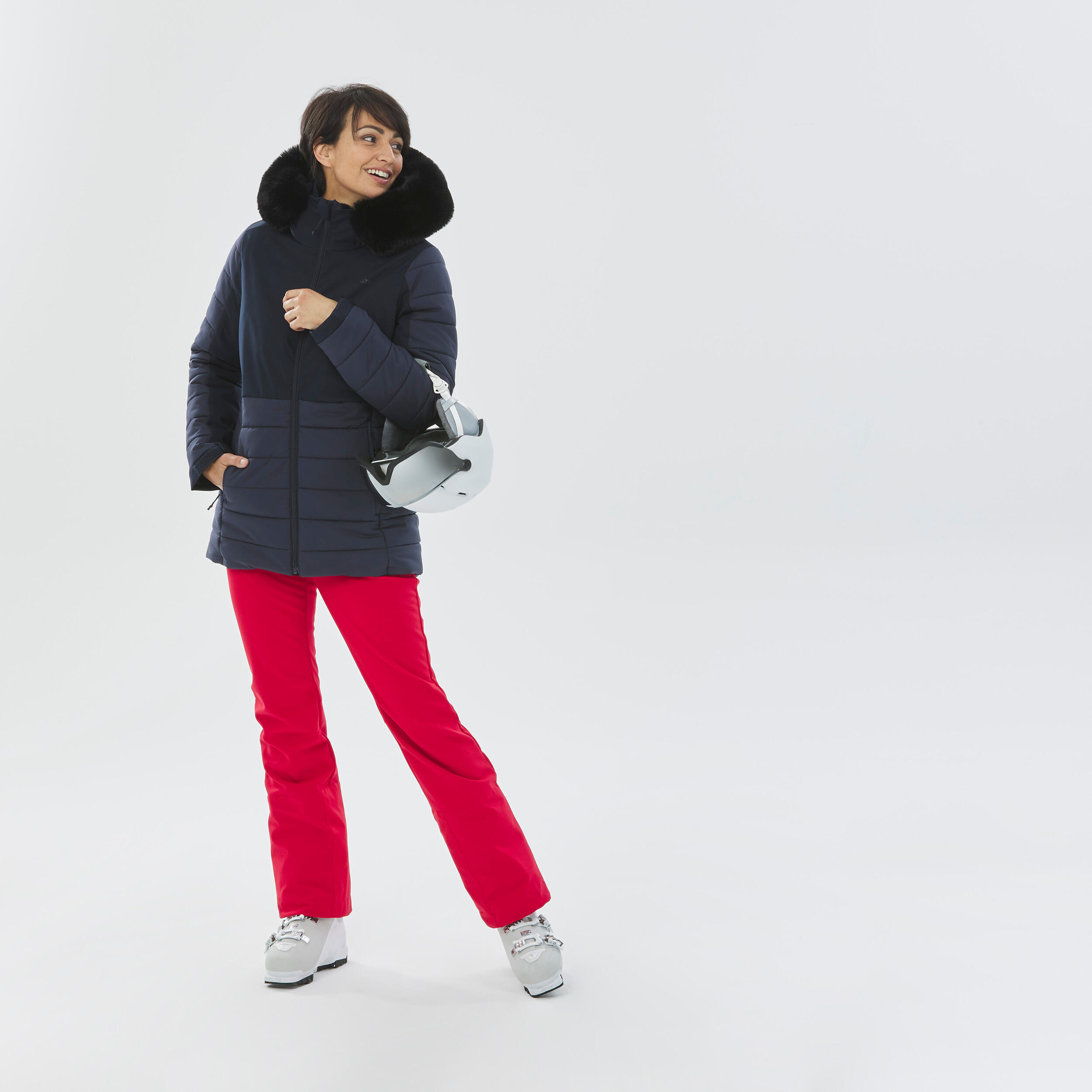 Women's Ski Trousers 500 Slim - Red 4/7