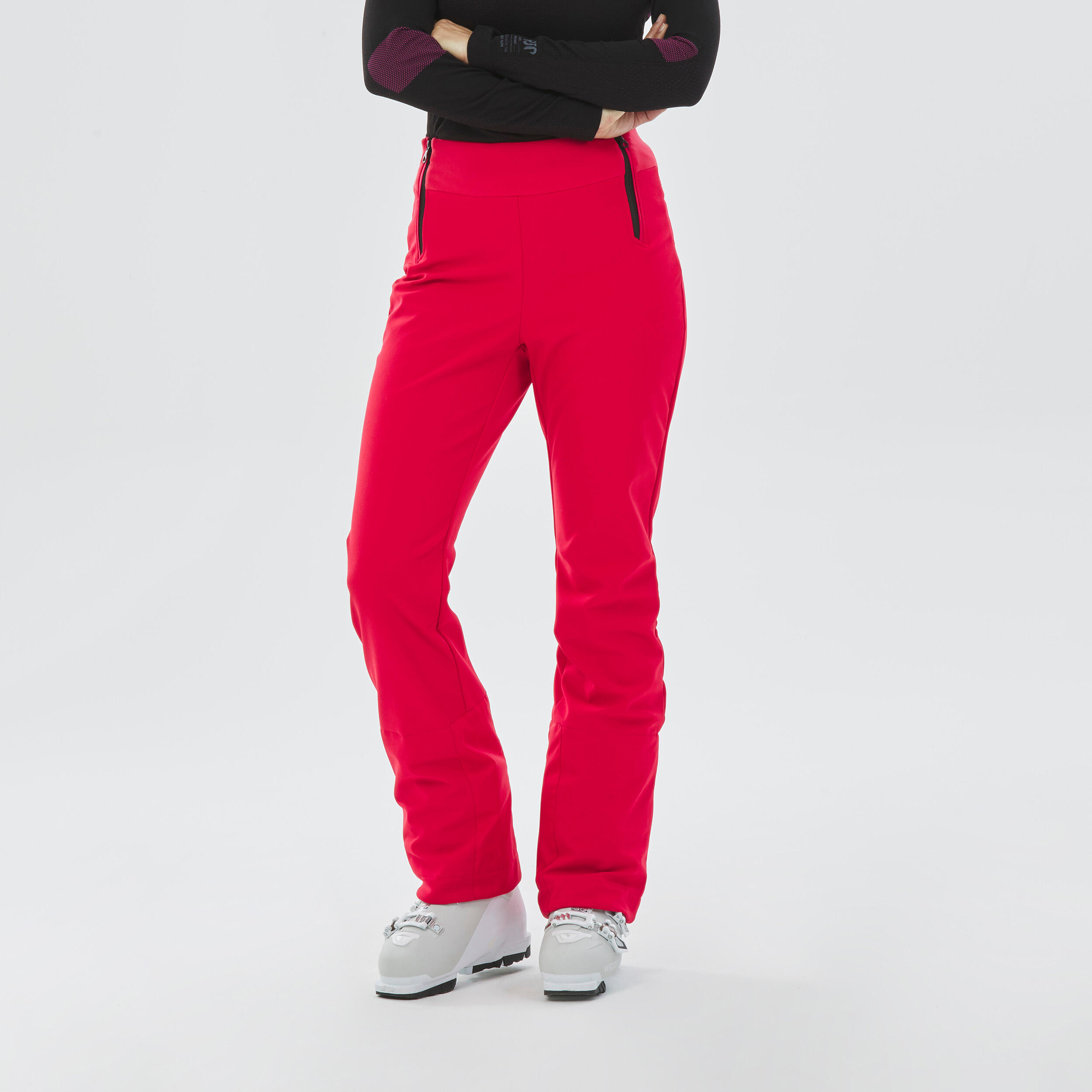 Womens Ski Trousers 500 Slim Waterproof Stable Adjustable Wedze