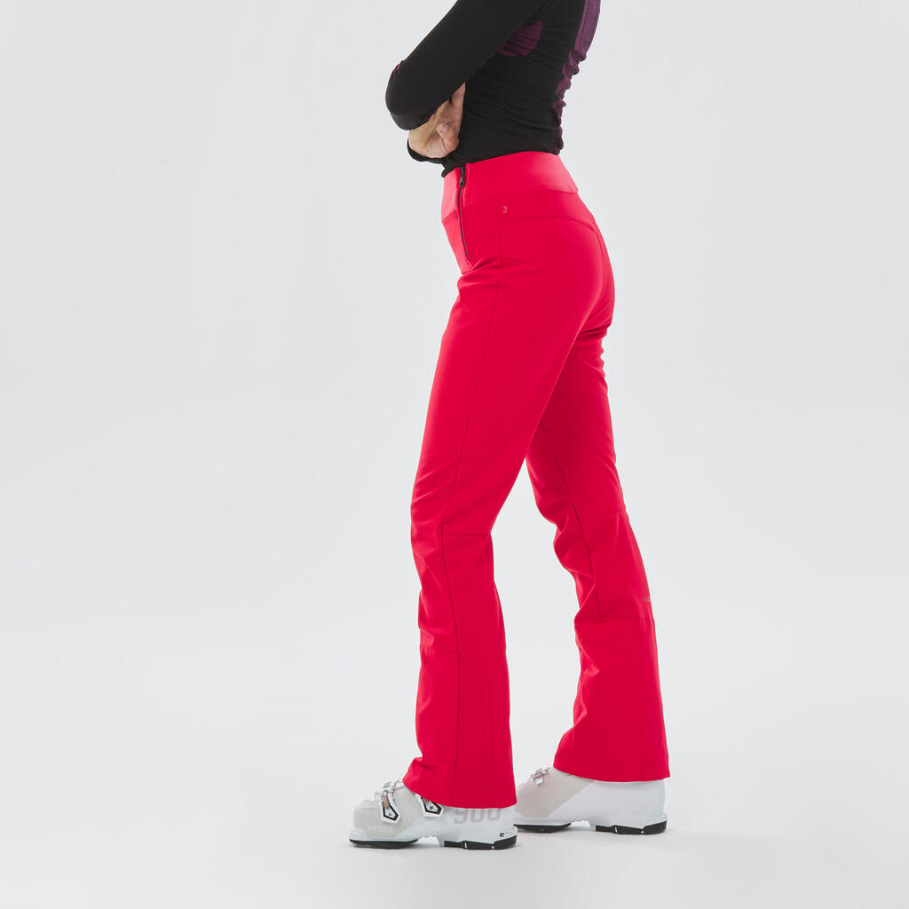 Dámske lyžiarske nohavice Slim 500 červené