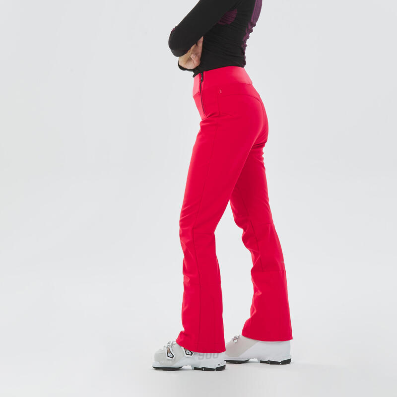 Pantalon de ski chaud et ajusté femme, 500 rouge