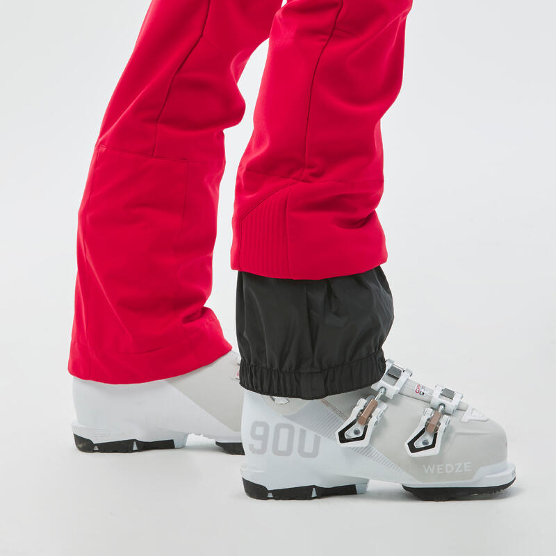 Skibroek voor dames 500 slim fit rood