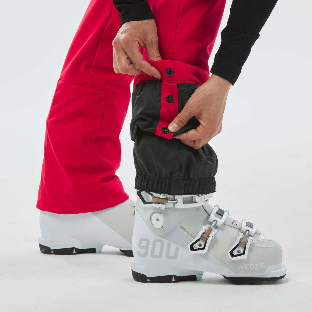 Women's Ski Trousers - 500 Slim - Red