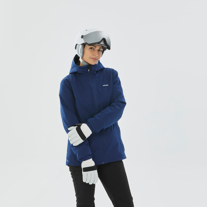Chaqueta de esquí y nieve impermeable Mujer Wedze Ski-P JKT100 azul