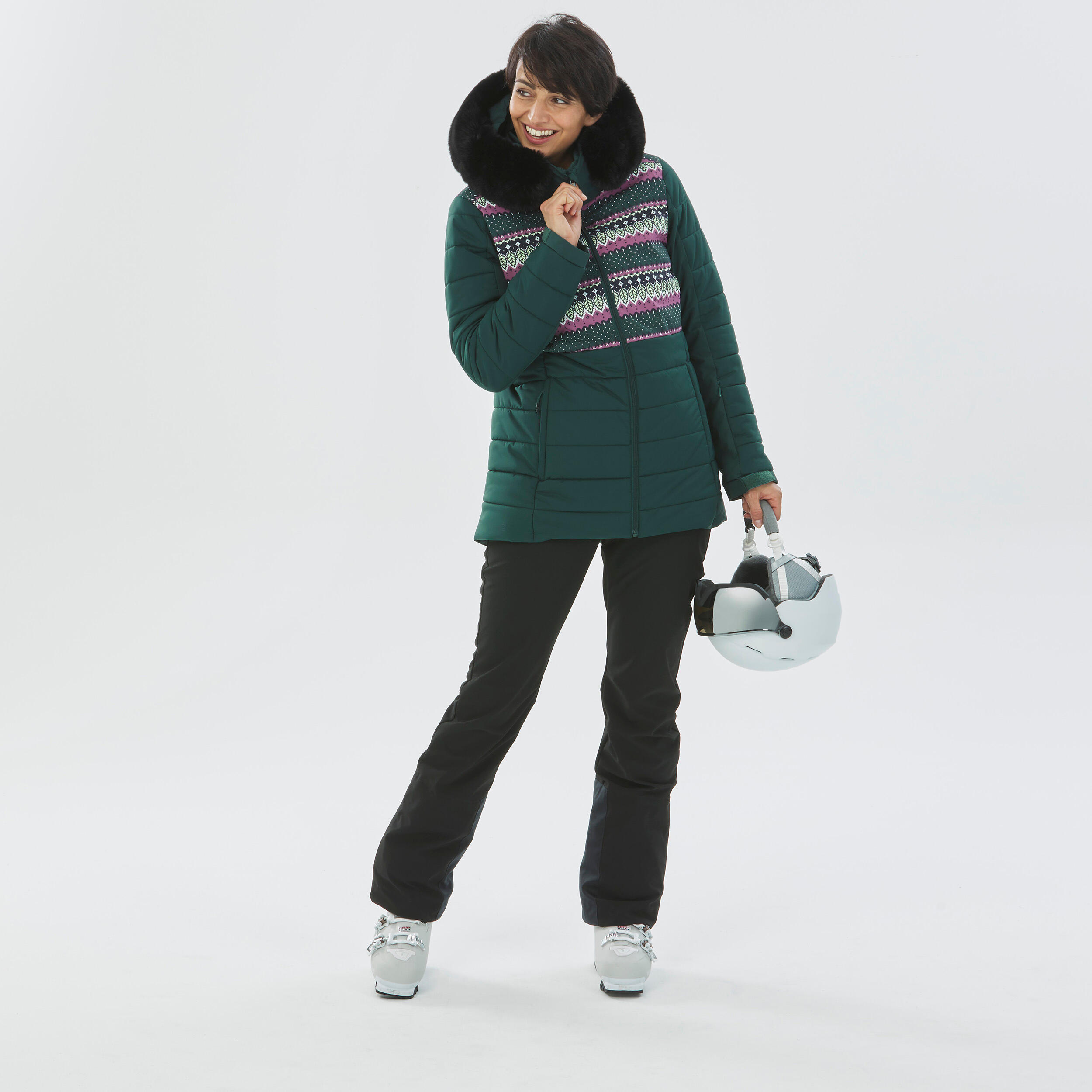 Veste de ski chaude mi-longue femme 100 - motifs 4/15