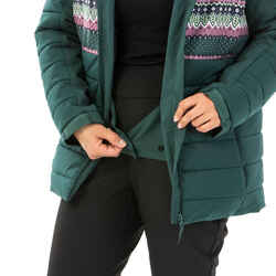 Women's Mid-Length Warm Ski Jacket - 100 Patterned