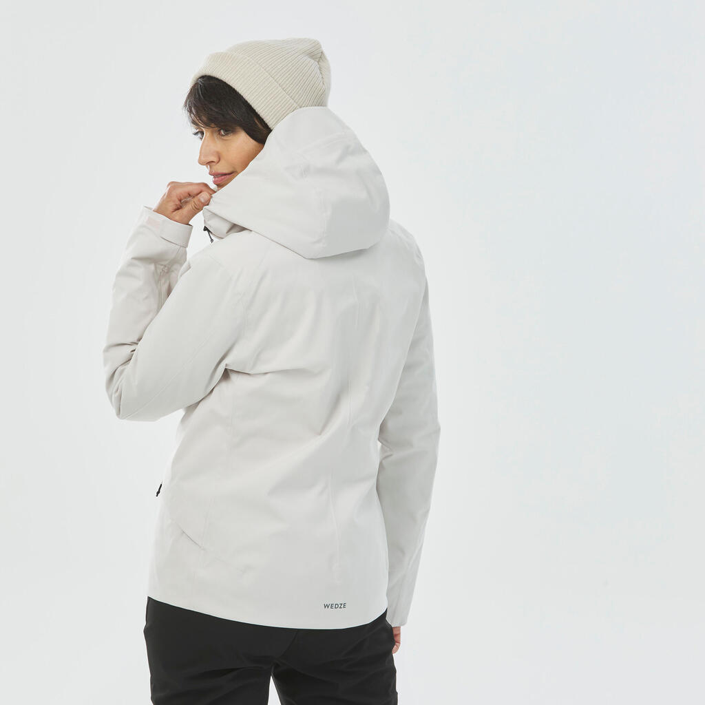 WOMEN’S WARM SKI JACKET - 500 - BEIGE