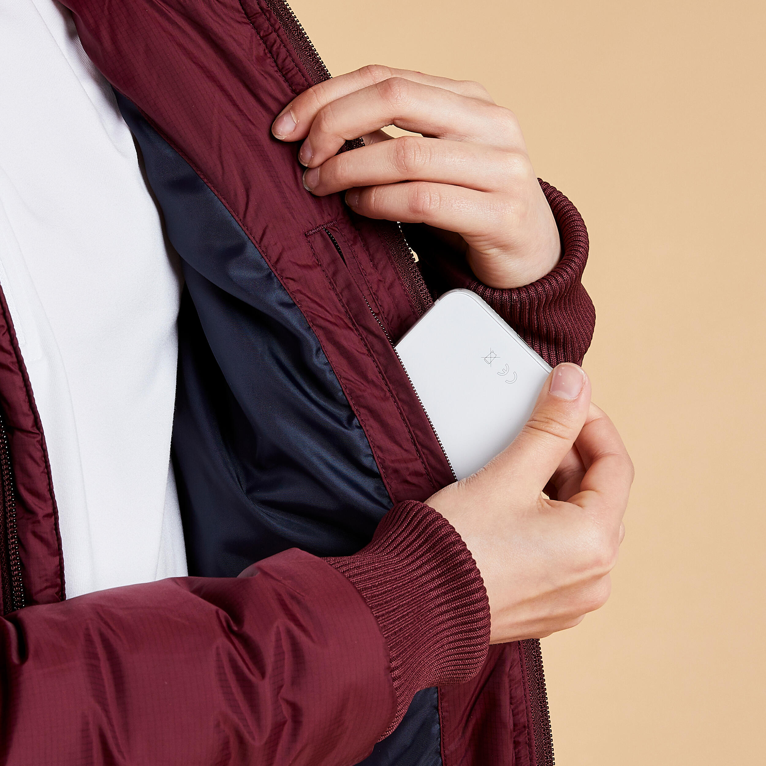 Children's warm riding jacket - 500 burgundy