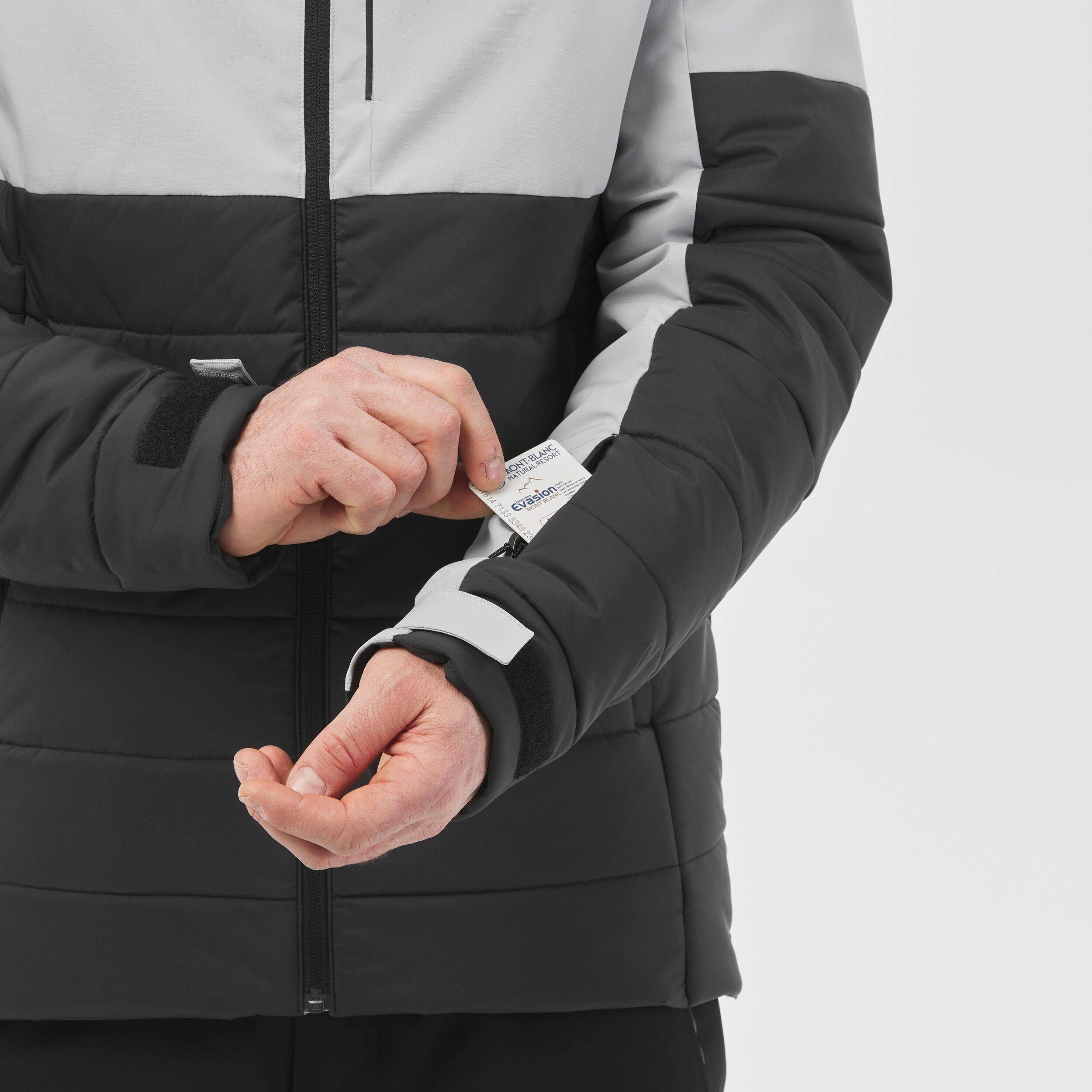 Men's Mid-Length Warm Ski Jacket 100 - Grey/Black 7/12