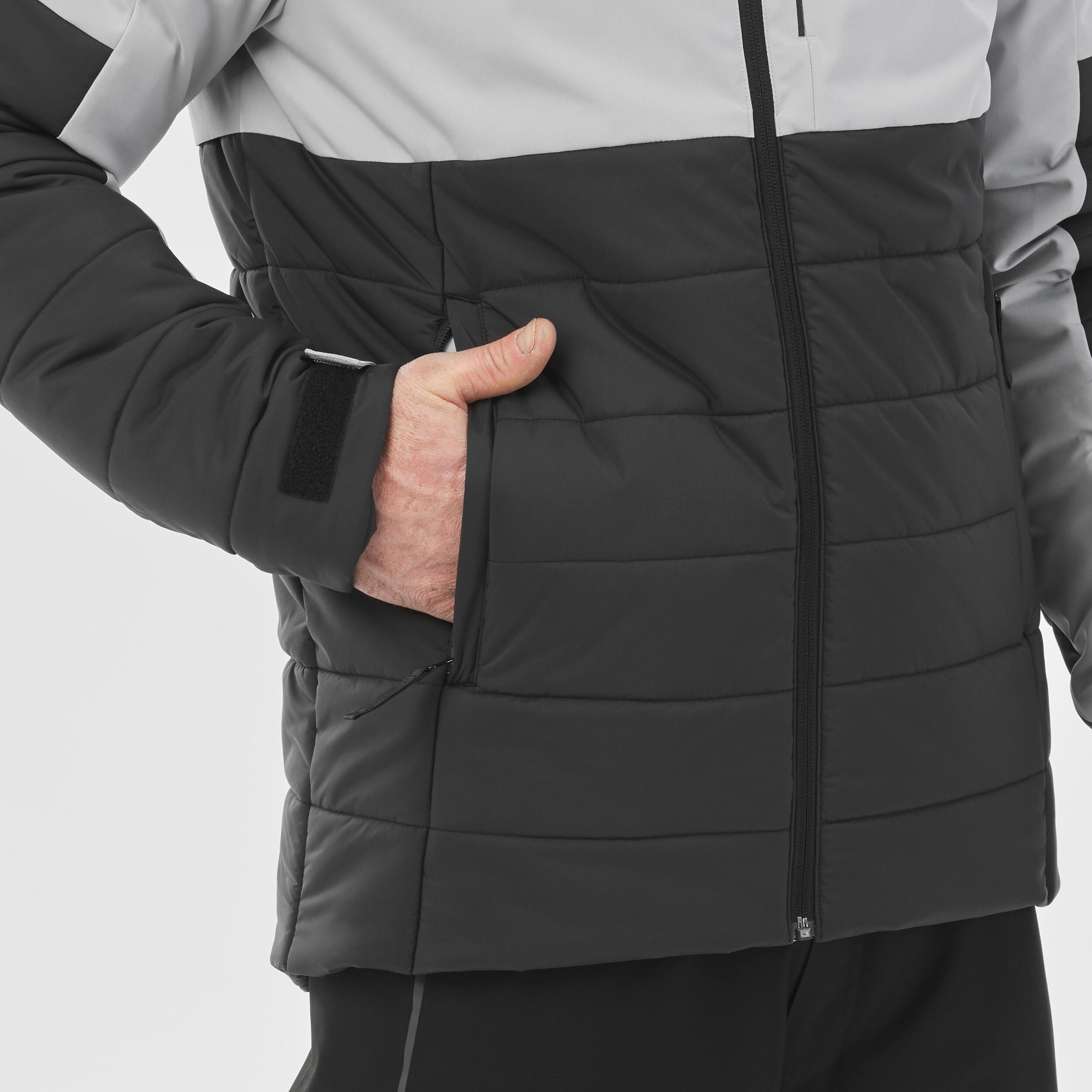 Men's Mid-Length Warm Ski Jacket 100 - Grey/Black 6/12