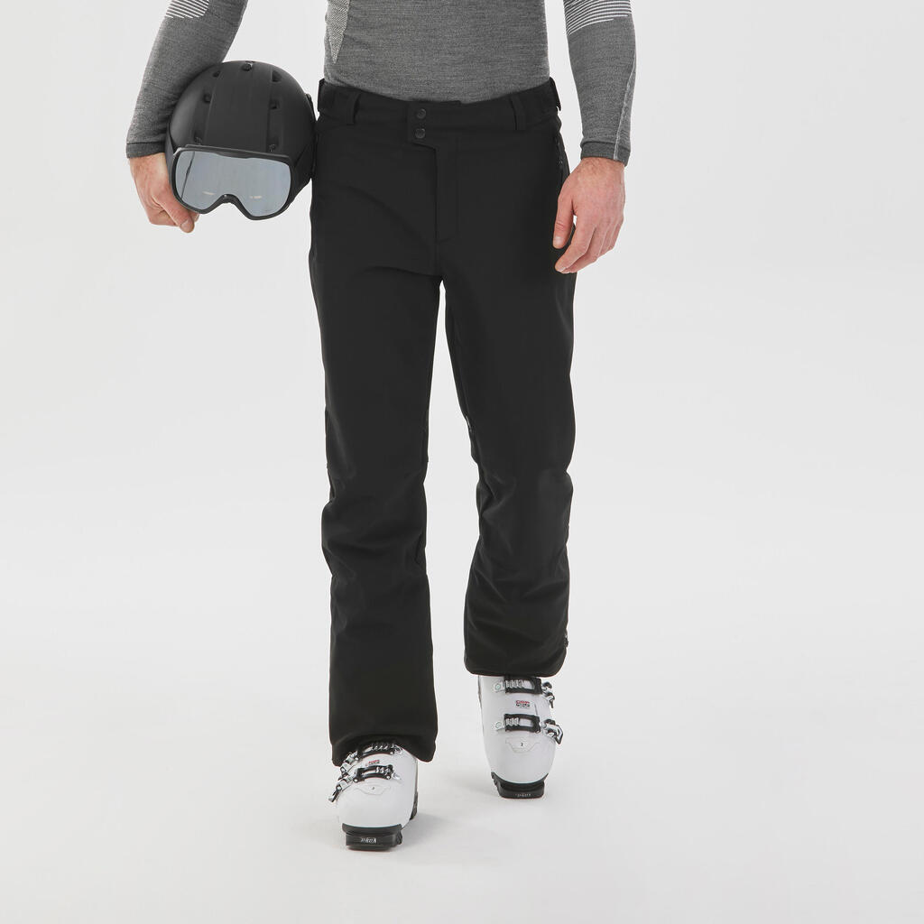 Crne muške pantalone za skijanje 500