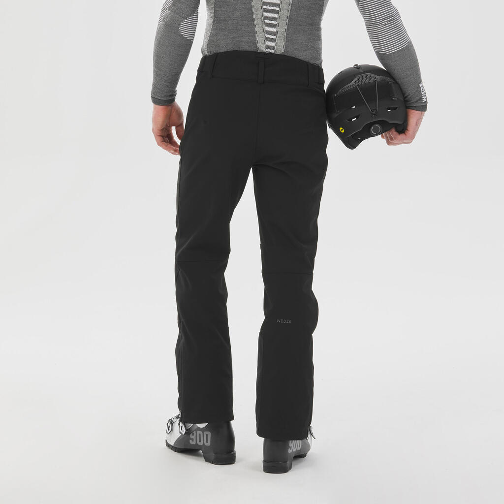 Crne muške pantalone za skijanje 500