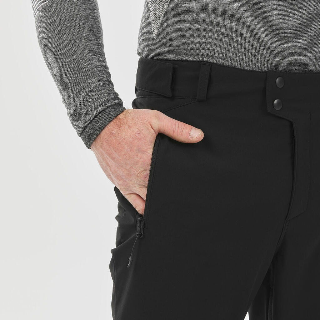 Crne muške pantalone za skijanje 500
