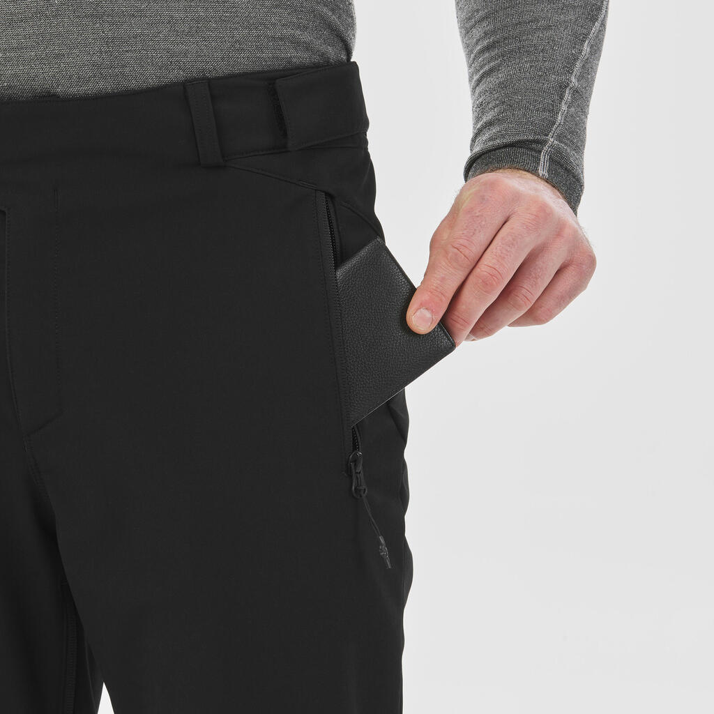 Crne muške pantalone za skijanje 500