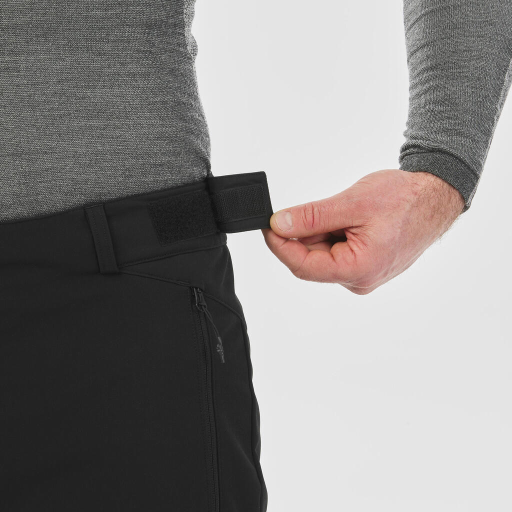 Crne muške pantalone za skijanje 500