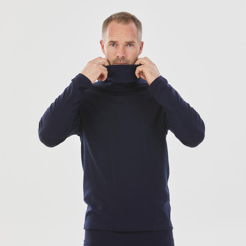 Bluză termică din lână, cu guler schi BL 900 Bleumarin Bărbaţi