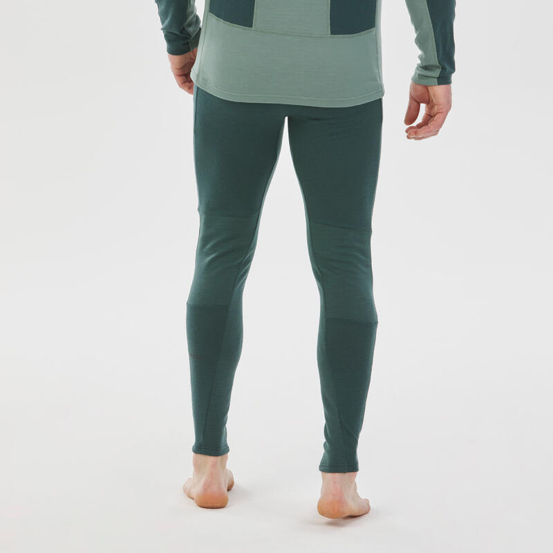 Pantaloni termici lana sci uomo BL900 verde pino
