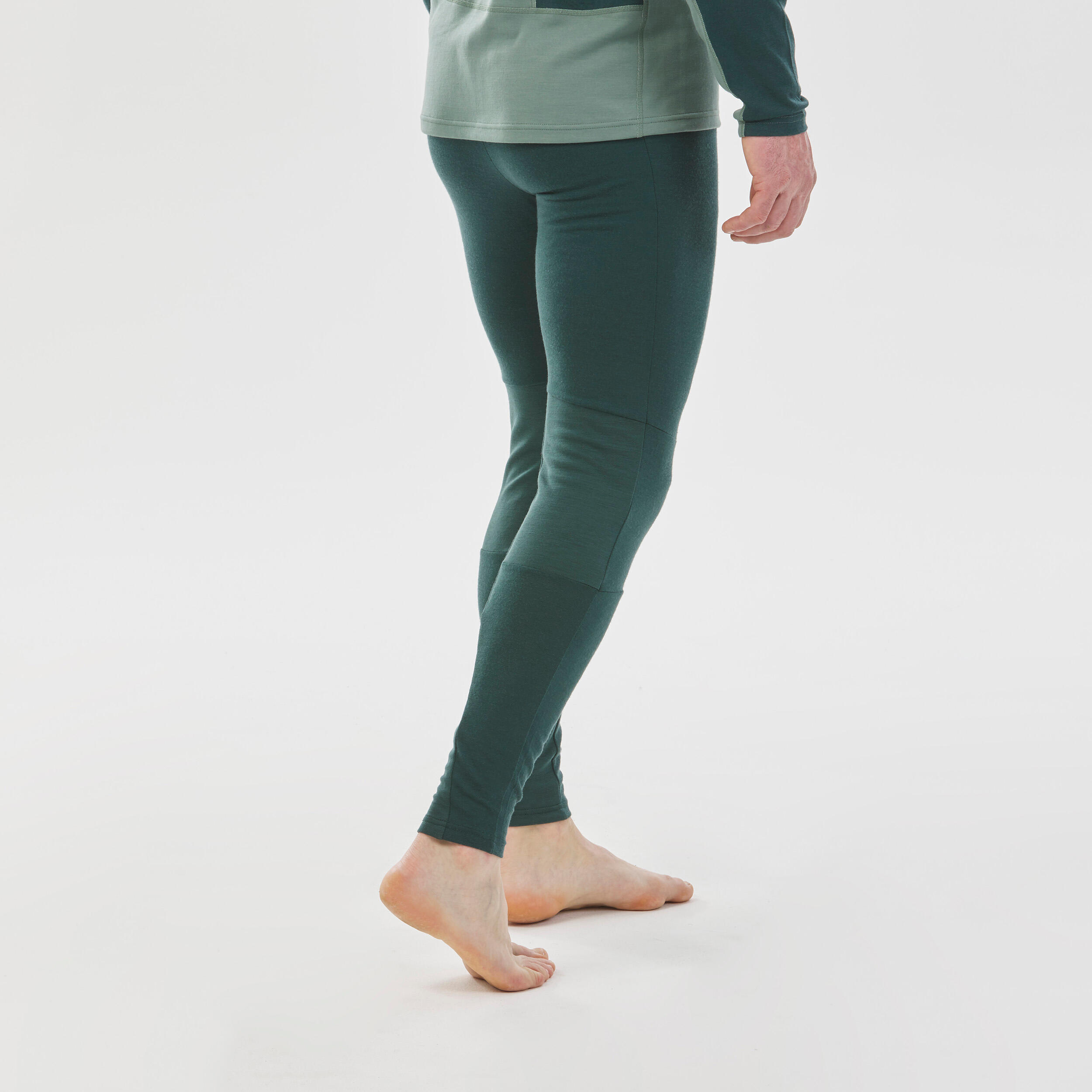 Pantalons tèrmics d'esquí llana merina home BL 900 verd avet  5/6