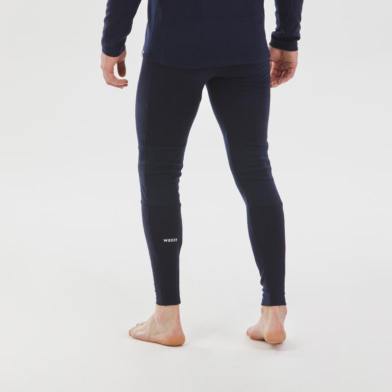 Thermobroek voor skiën heren BL 900 merinowol marineblauw