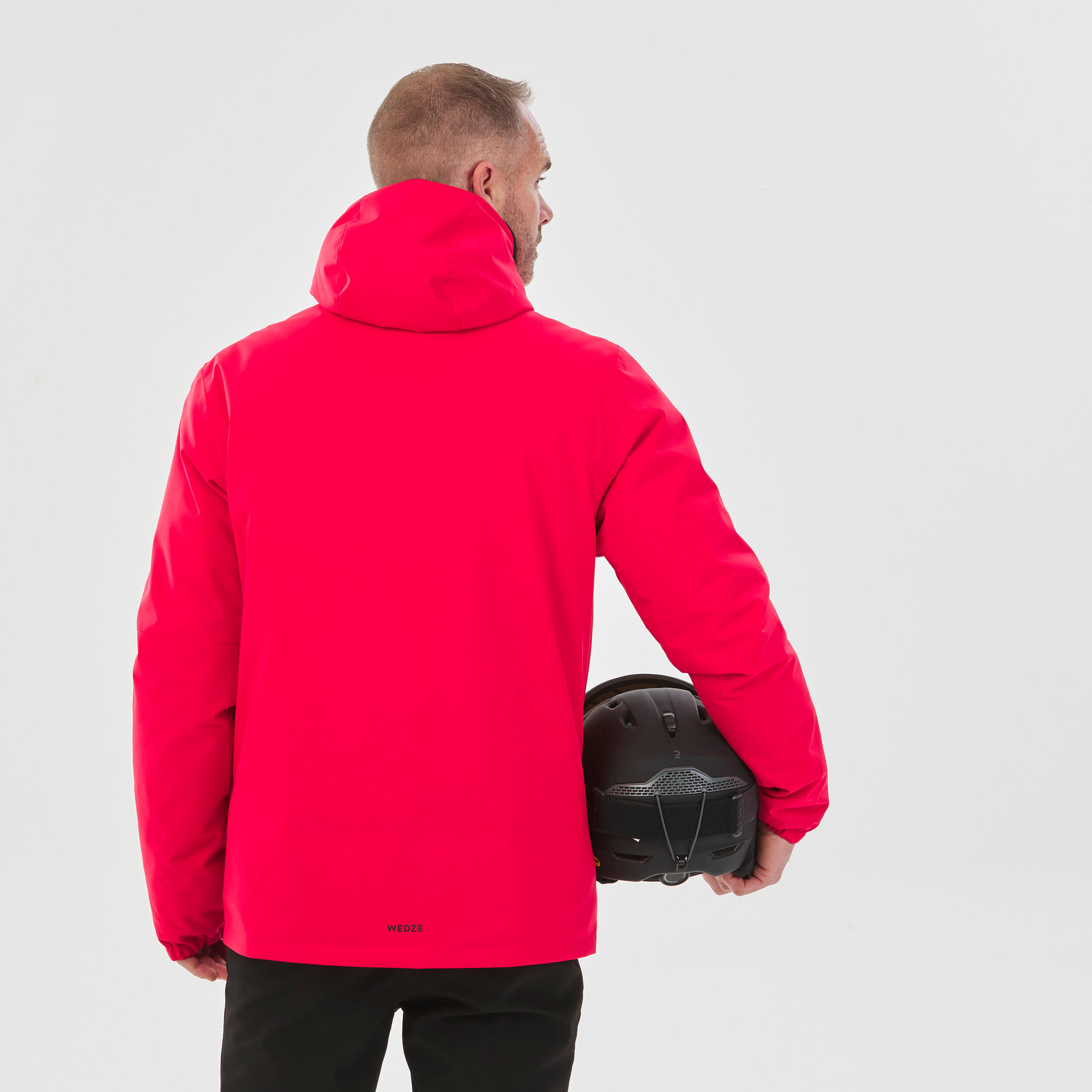 Men’s warm and waterproof ski and snowboard jacket, 100 Red 3/8