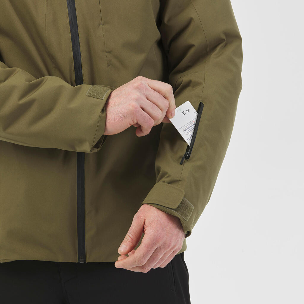 Ski- und Snowboardjacke Herren warm und wasserdicht - 500 khaki