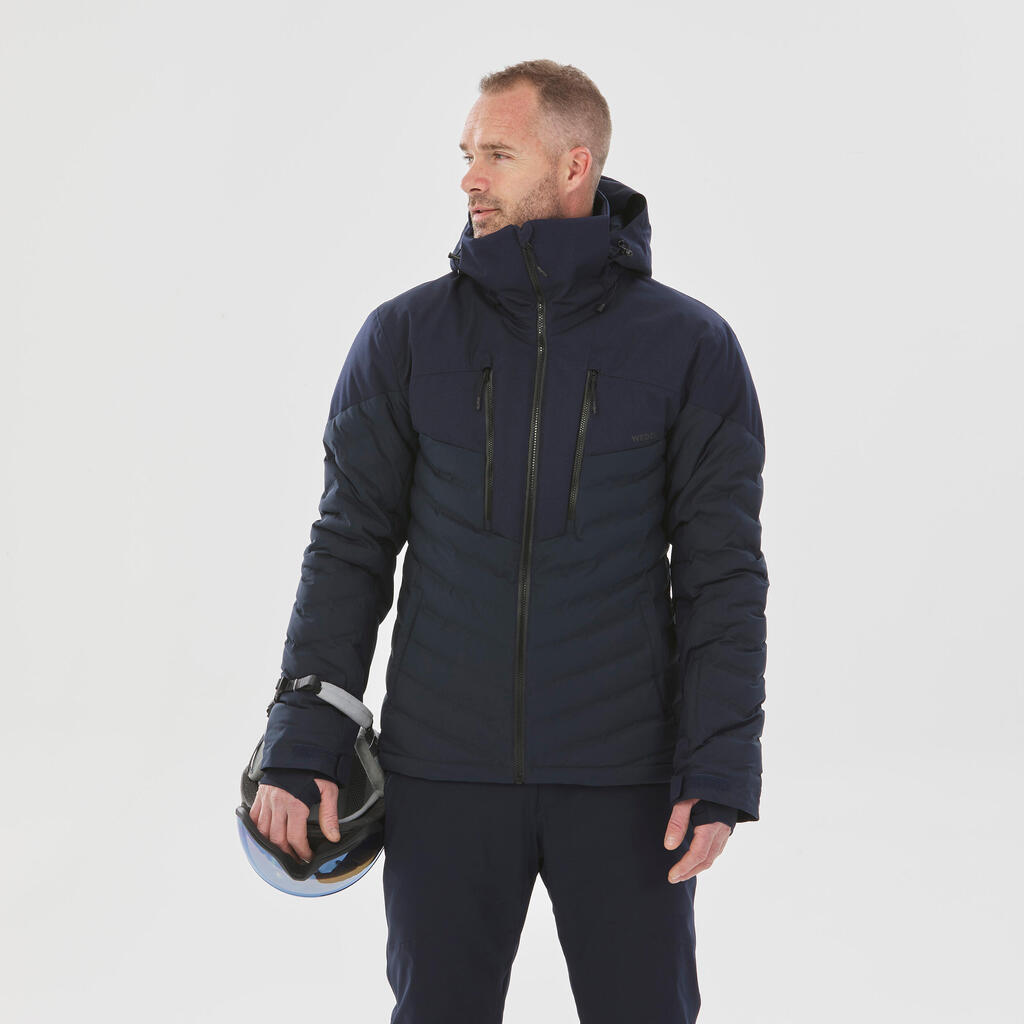 MEN’S WARM PADDED SKI JACKET 900 NAVY BLUE