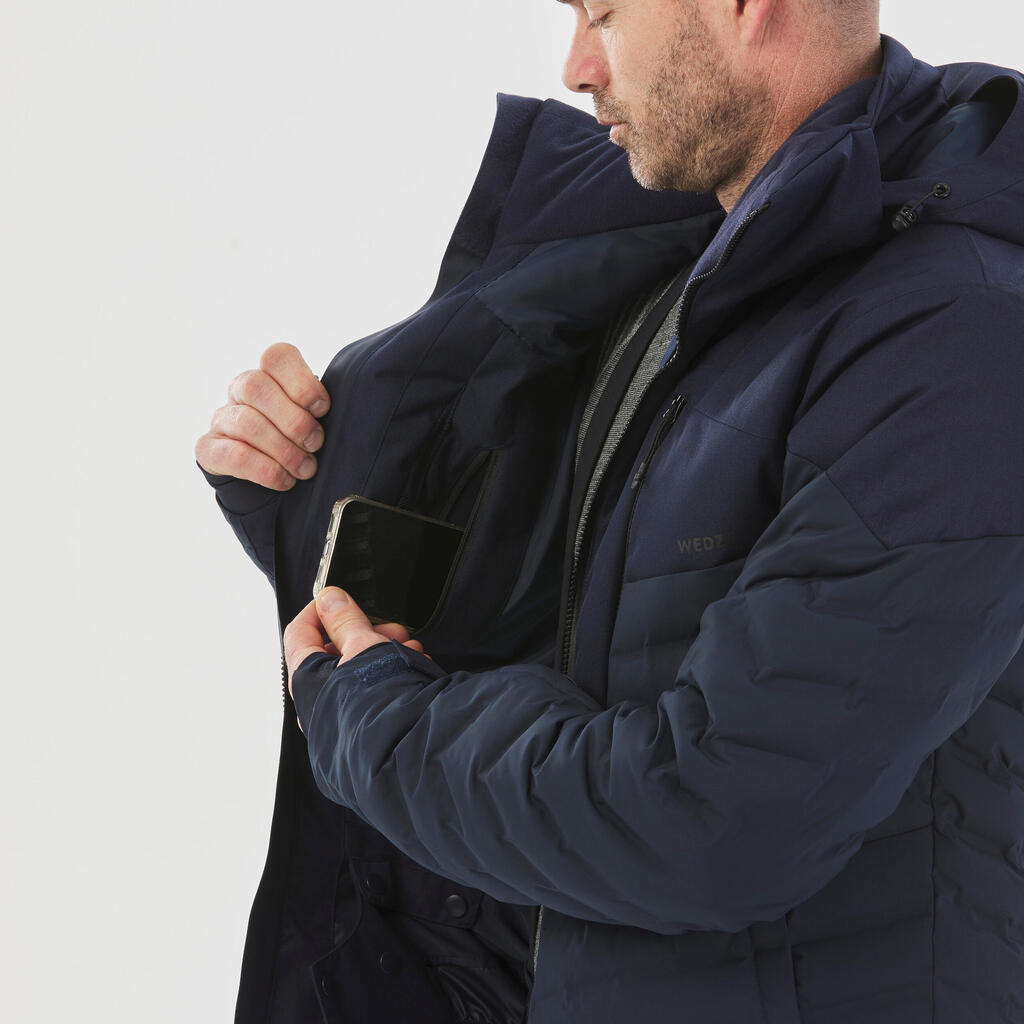 Men's Warm Down Ski Jacket - 900 Warm - Navy Blue