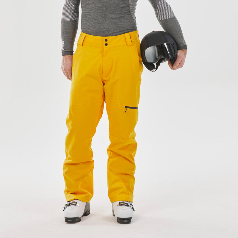 Calças quentes de ski regular homem - 500 - Amarelo