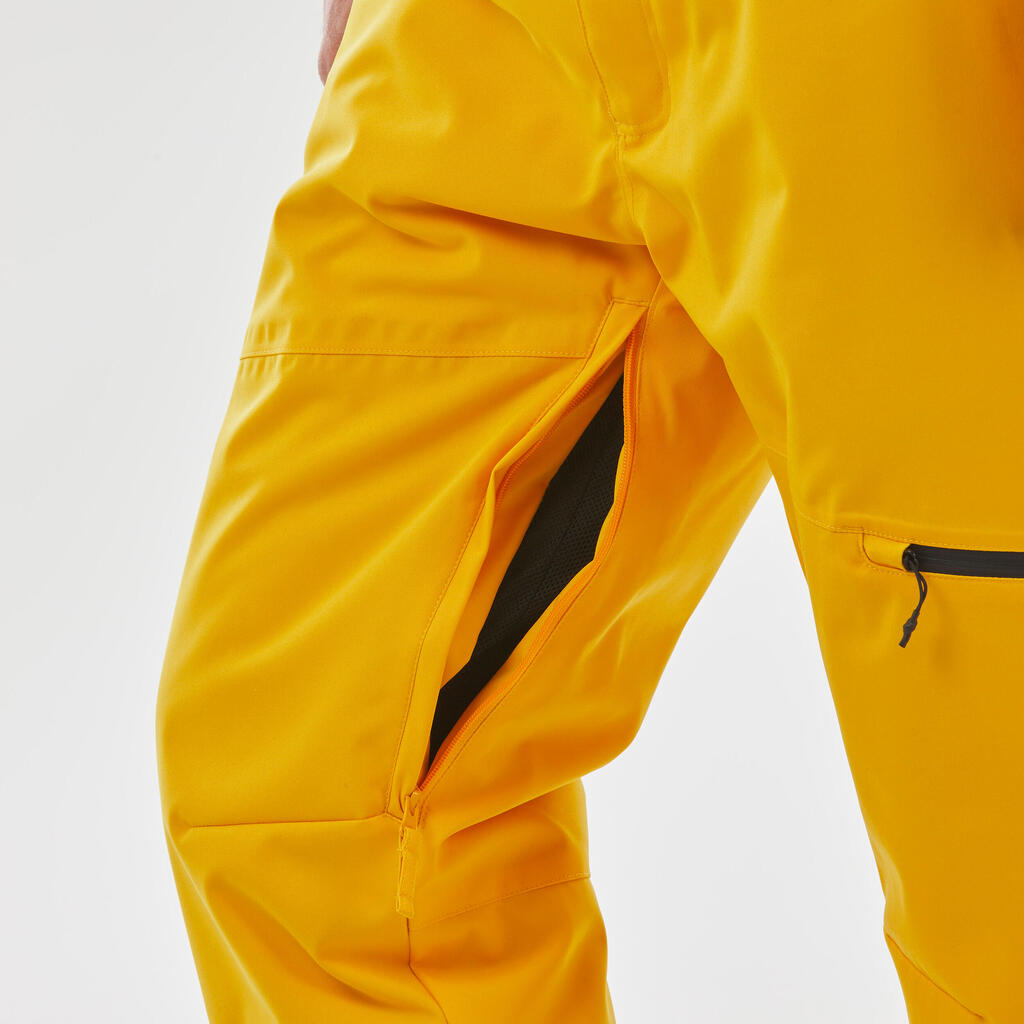 Vīriešu siltas slēpošanas bikses “Regular 500”, gaiši dzeltenas