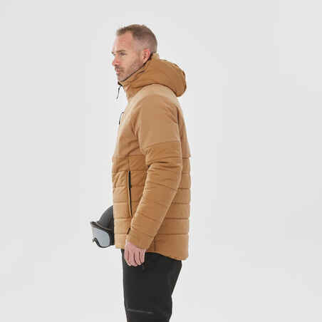 Men’s Mid-Length Warm Ski Jacket 100 - Brown