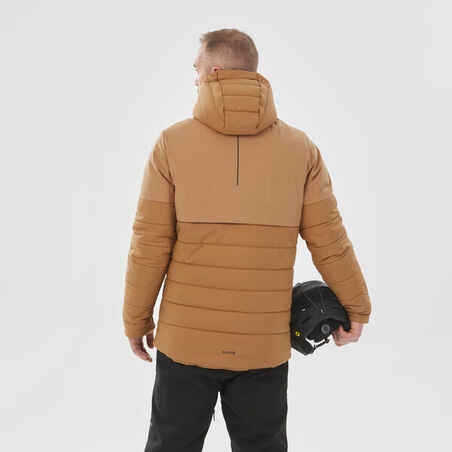 Men’s Mid-Length Warm Ski Jacket 100 - Brown