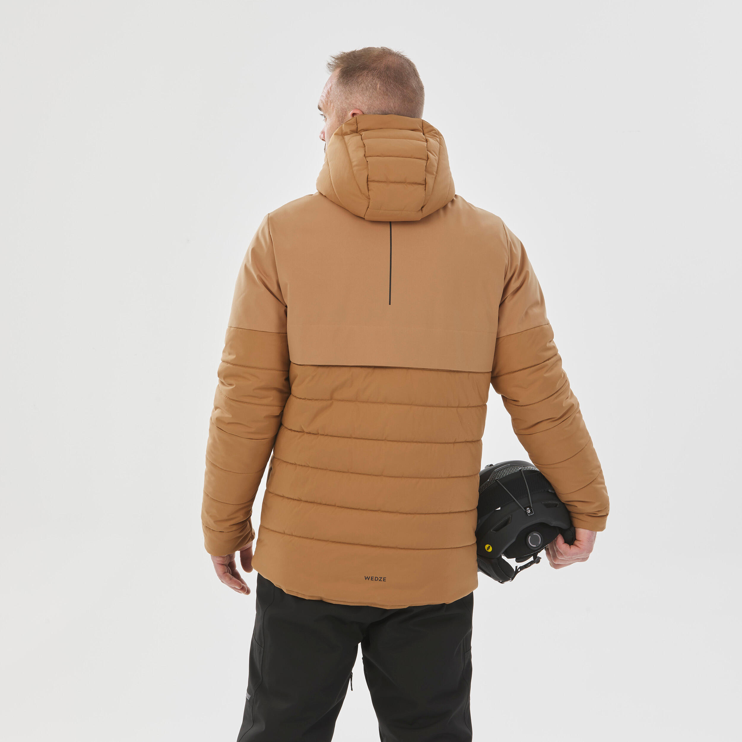 Men’s warm mid-length ski and snowboard jacket,  100 - Brown 3/11
