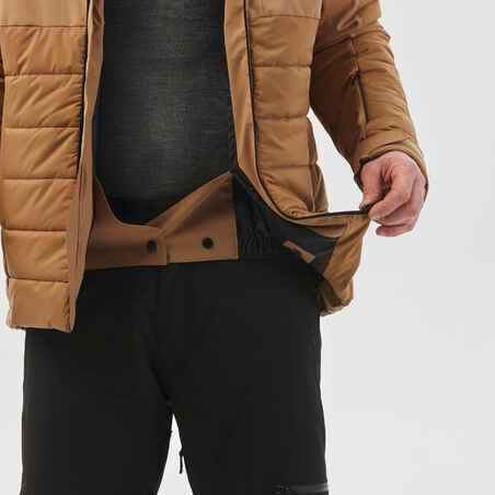 Men’s Mid-Length Warm Ski Jacket 100 - Brown