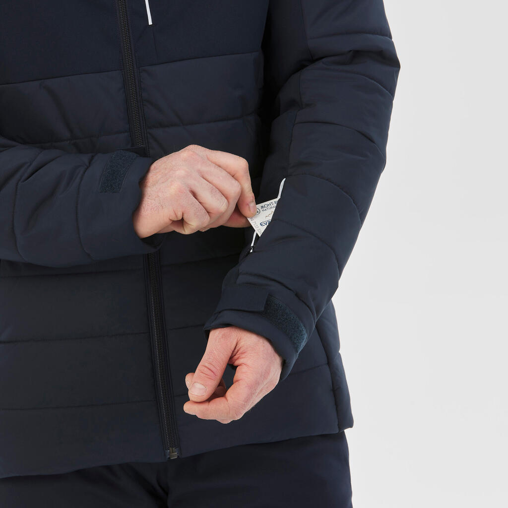 Men's Mid-Length Warm Ski Jacket 100 - Black/White