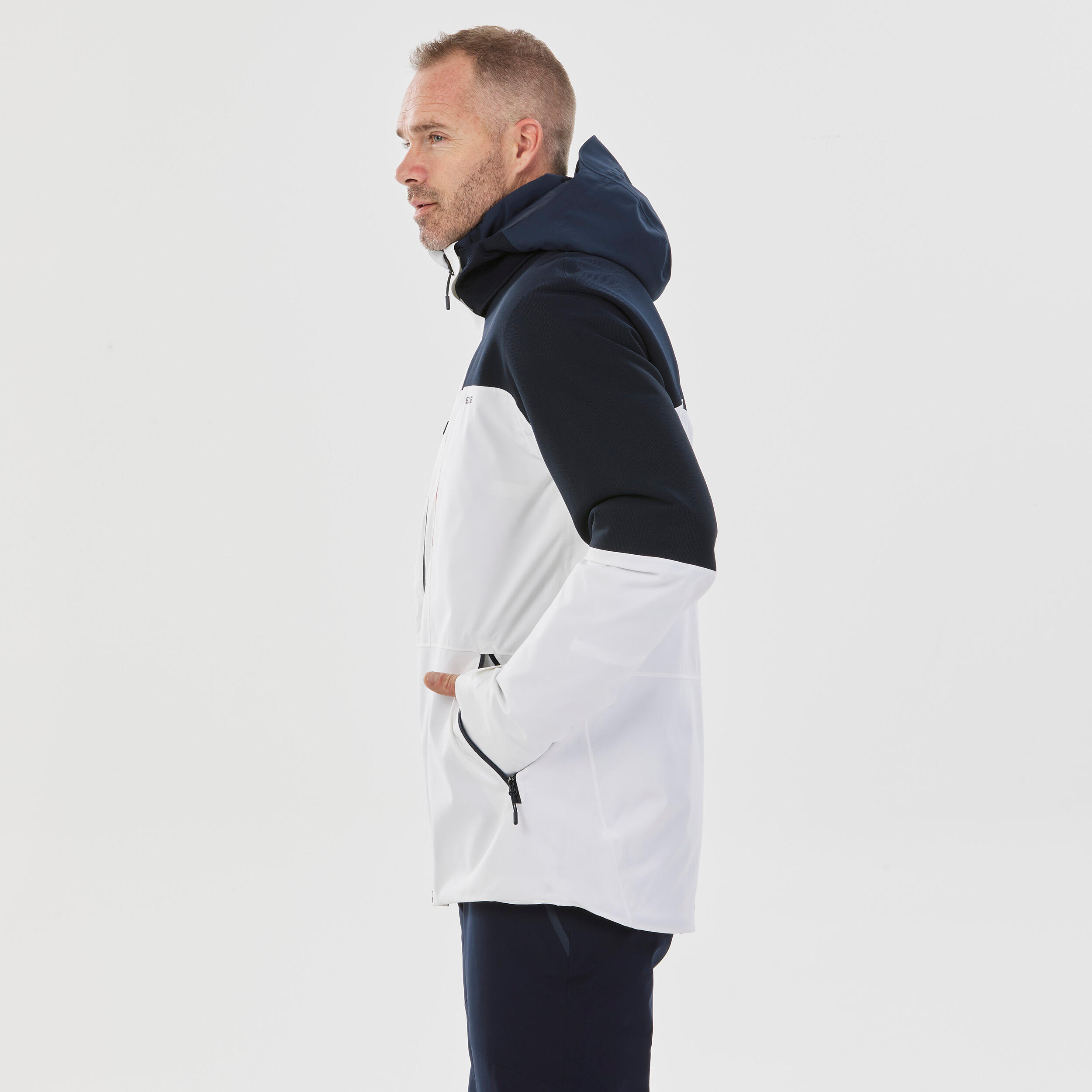 Giacca da sci da uomo - 500 SPORT bianco e blu navy