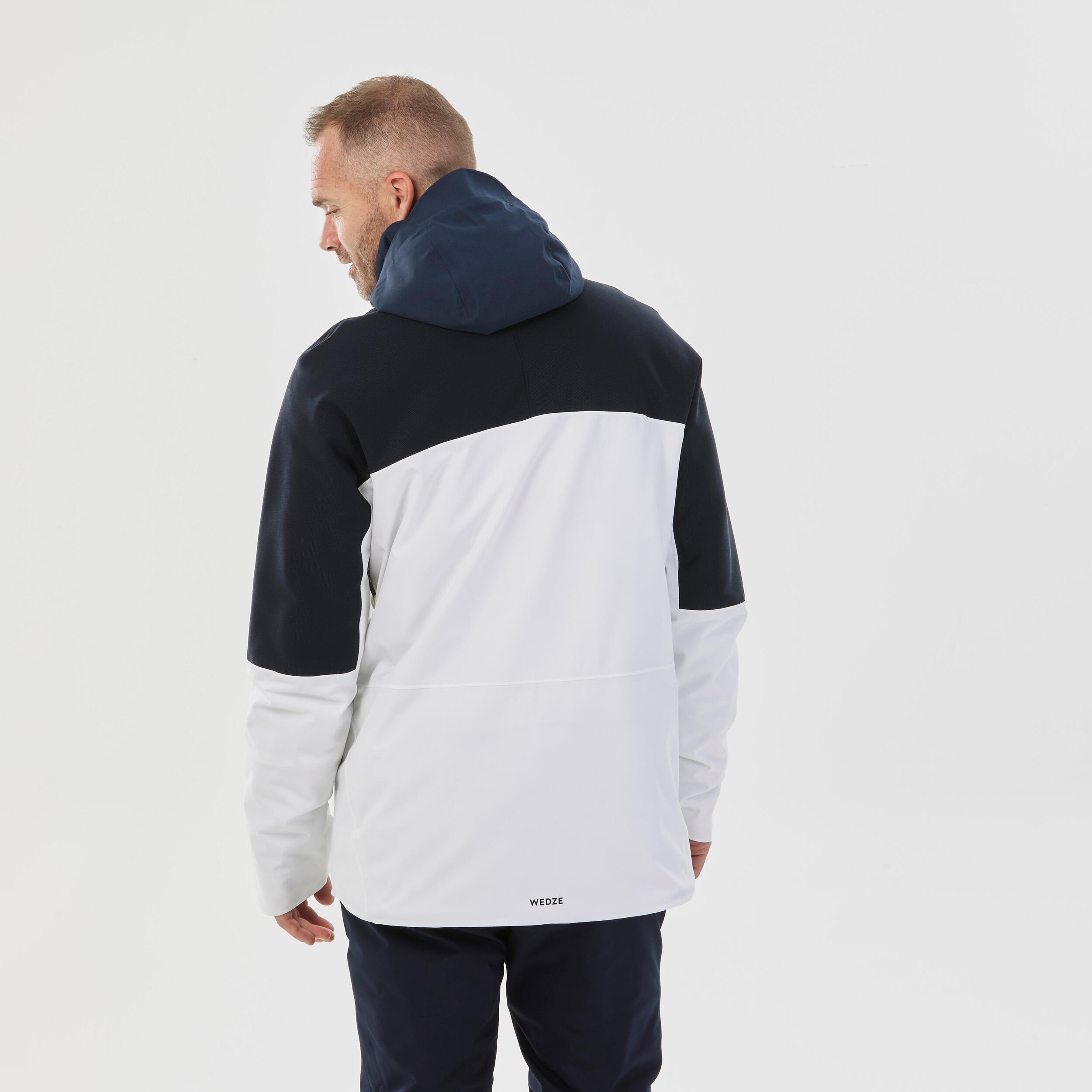 Giacca da sci da uomo - 500 SPORT bianco e blu navy