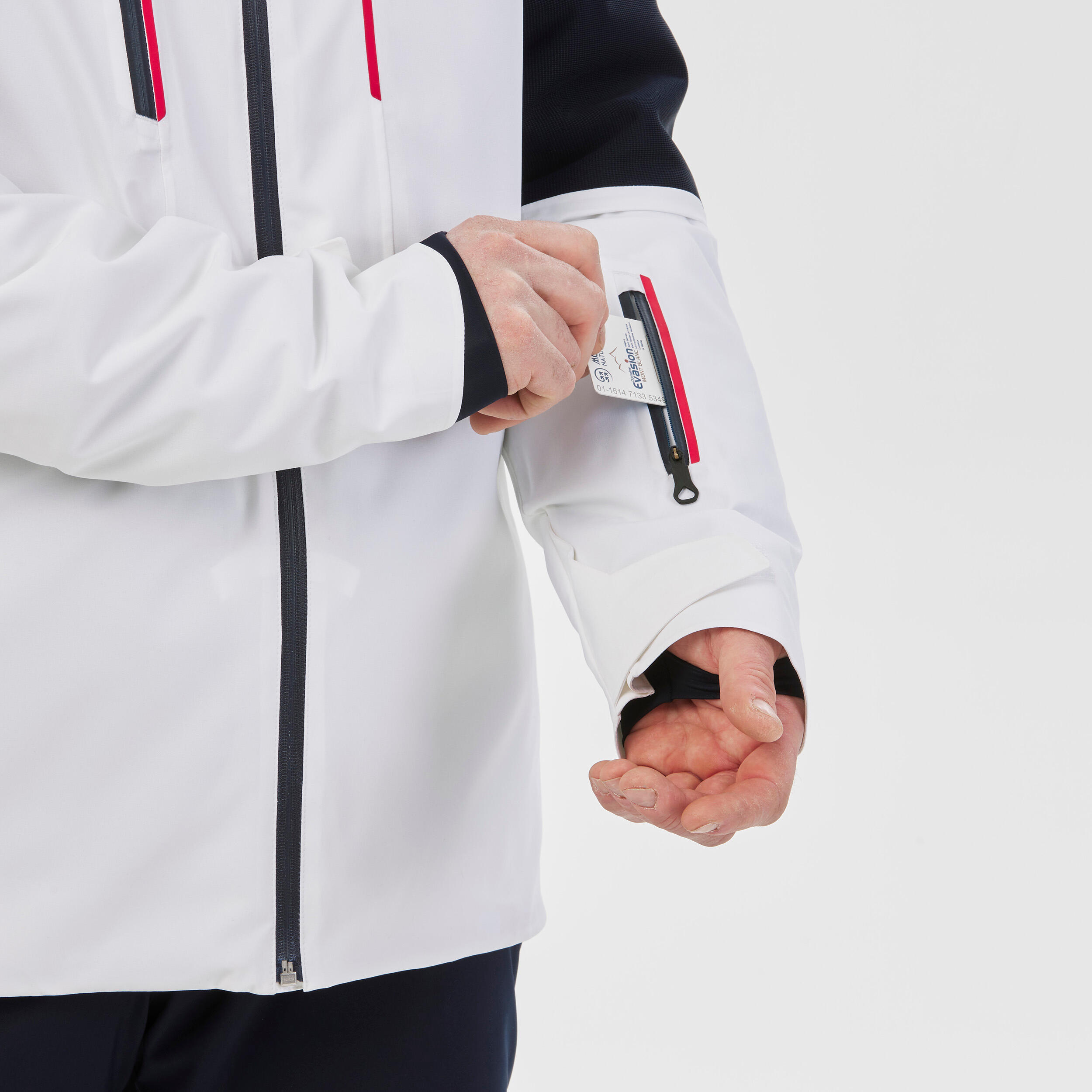 Giacca da sci da uomo - 500 SPORT bianco e blu navy