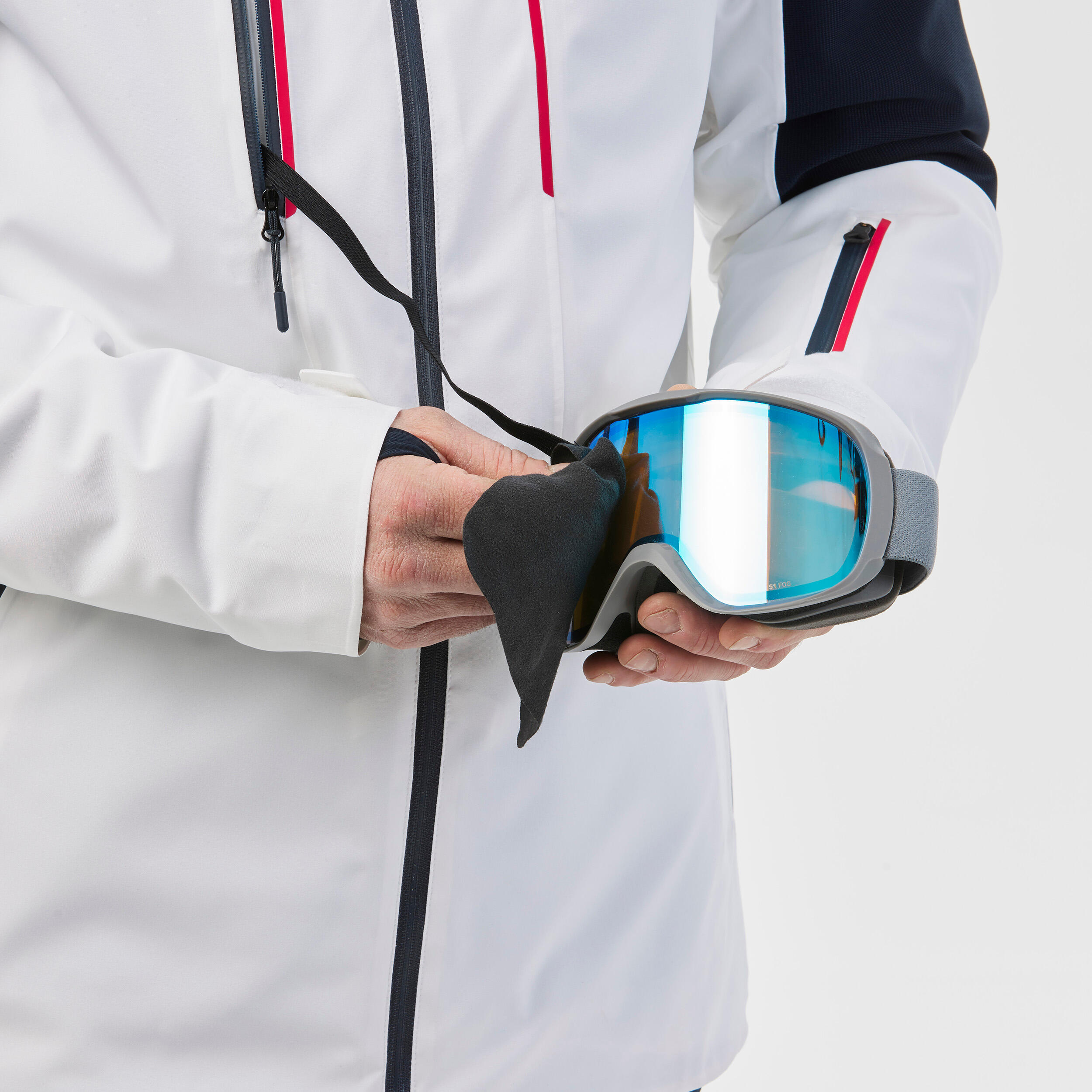 Giacca da sci da uomo - 500 SPORT bianco e blu navy