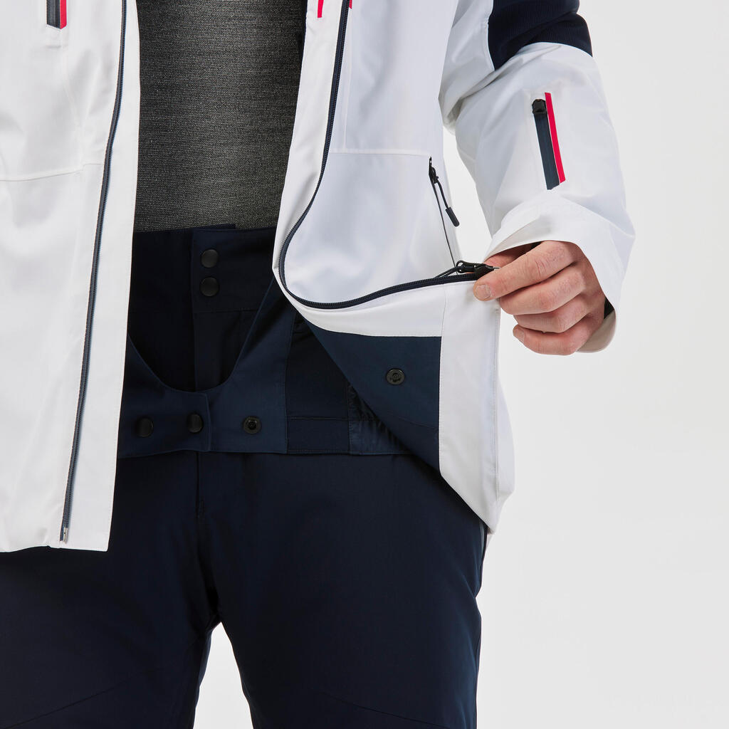 PARKA DE SKI HOMBRE 500 SPORT BLANCO Y AZUL MARINO