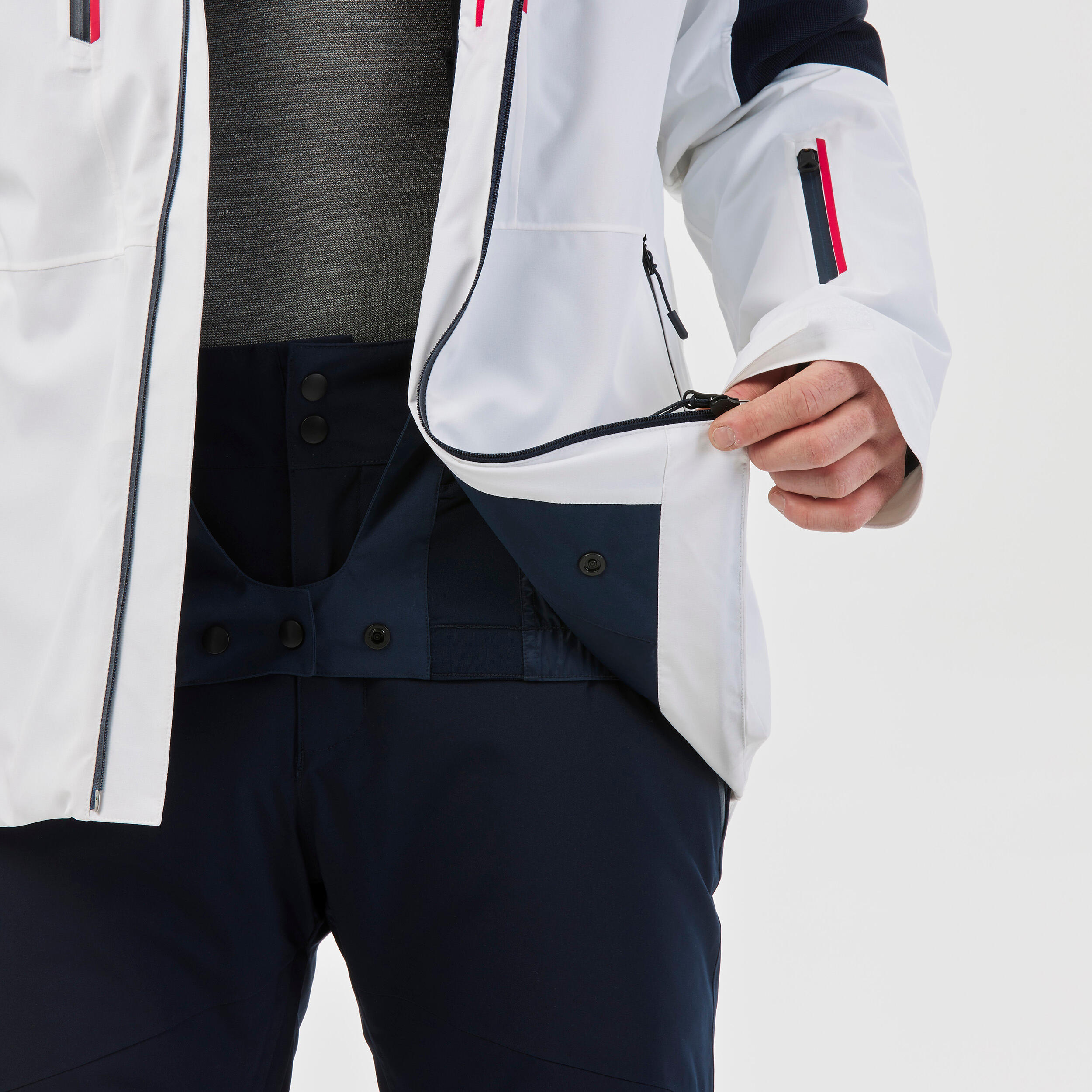 Giacca da sci da uomo - 500 SPORT bianco e blu navy