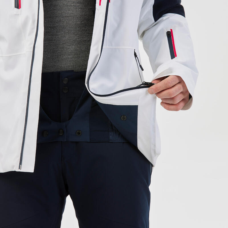 Veste de ski homme - 500 SPORT blanc et bleu marine