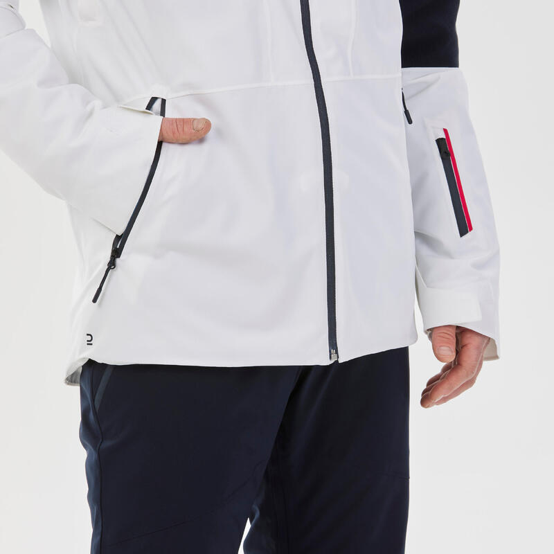 Men's Ski Jacket - 500 SPORT - White/Navy