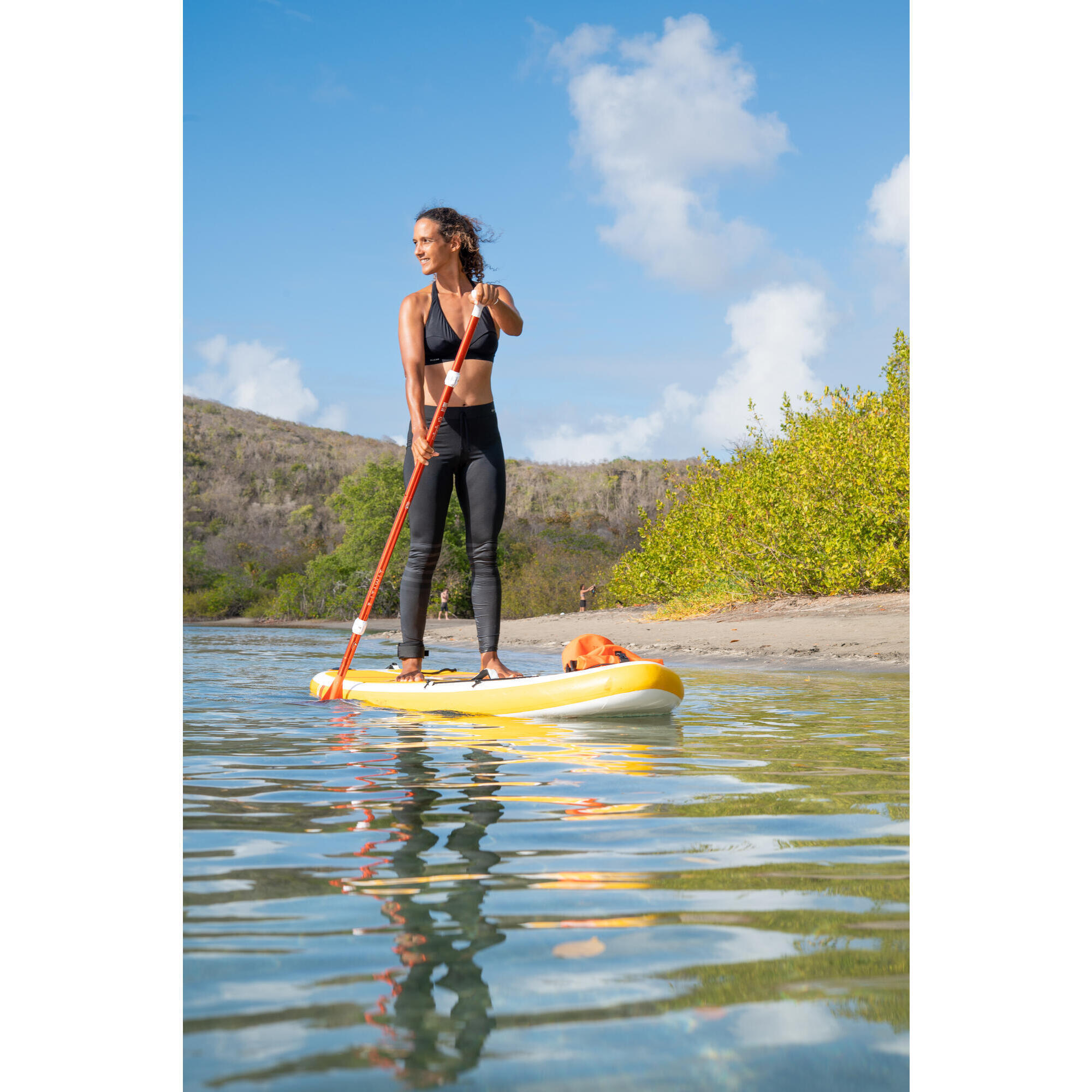 100 COMPACT 8FT (S) INFLATABLE STAND-UP PADDLEBOARD - YELLOW/WHITE (up to 60kg) 2/31