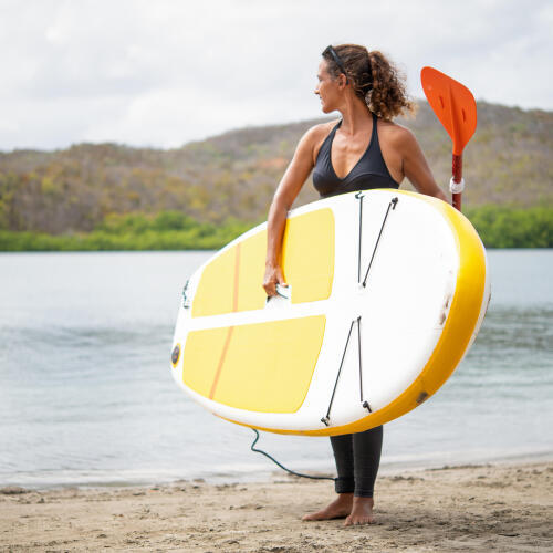 INFLATABLE COMPACT STAND-UP PADDLE BOARD L WHITE AND BLUE