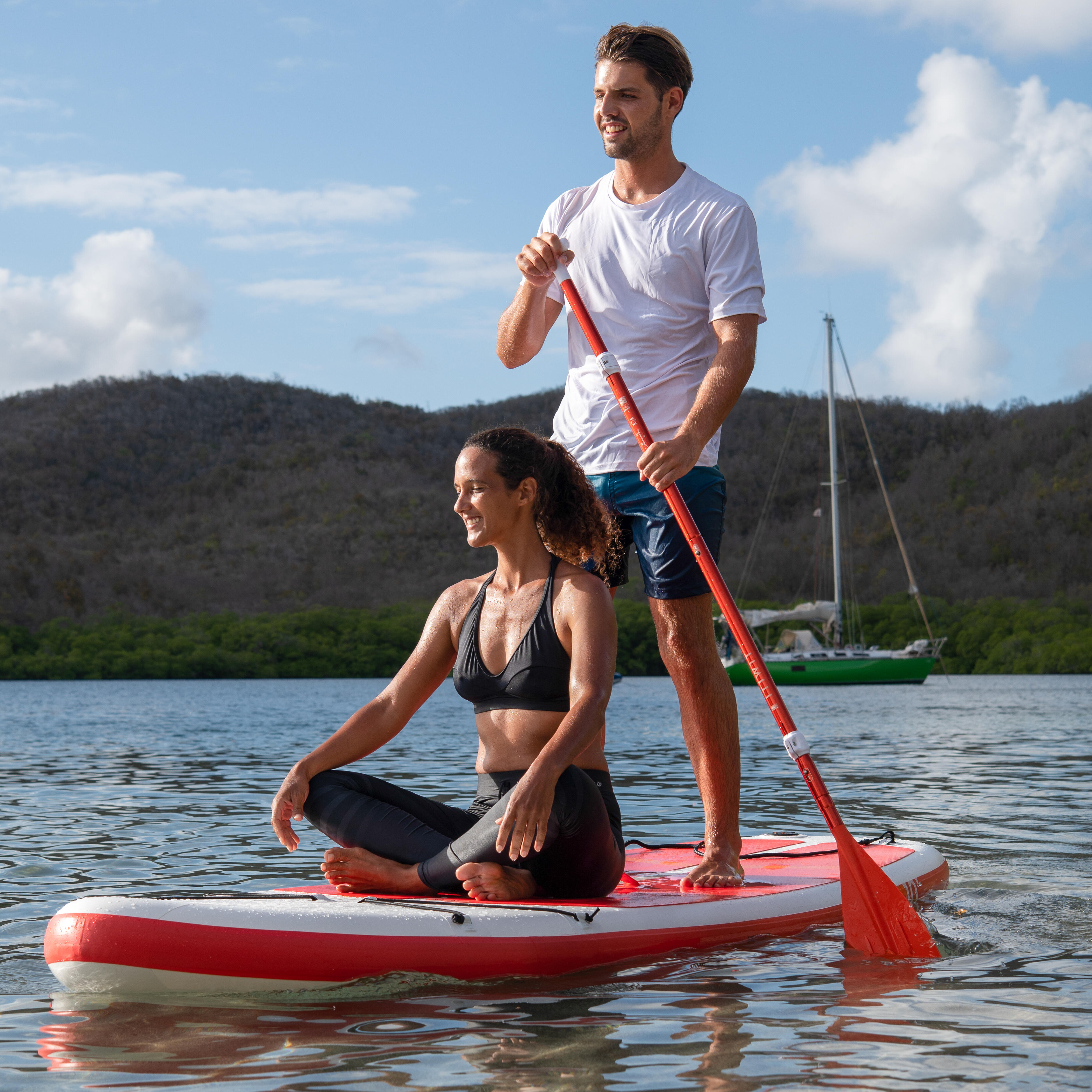 Ultra-compact 5-part stand-up paddle, 160-220 cm.